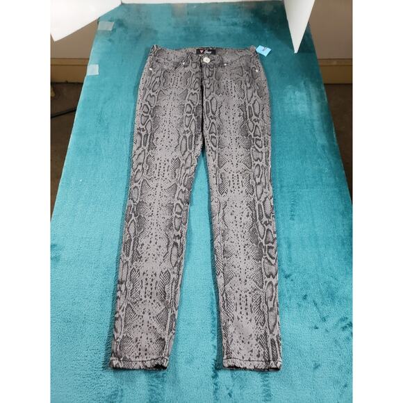Guess Jeans Sz 27 Womens Gray Python Stretch Pants Mid Rise Skinny Ladies NWT - Picture 2 of 14